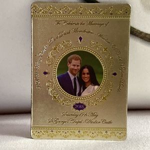 NWT - HRH Prince Harry & Meghan Markle 2018 Royal Wedding Souvenir Foil Magnet